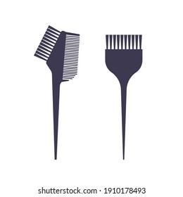 A Simple Brush For Hair Coloring. Tools For A Hairdressing Salon And Barbershop, Hair Care, Accessories. Vector Illustration Isolated On White Background.