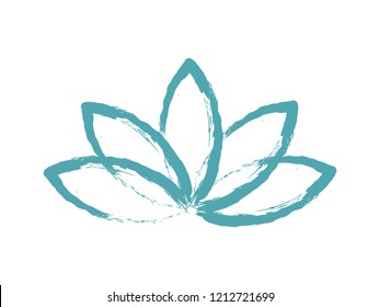 simple brush lotus illustration.