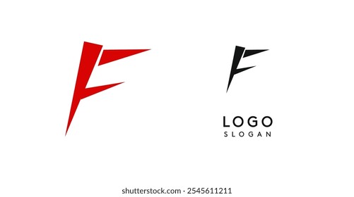 Simple brush pen letter F in Asian typographic style. Logo monogram for food and beverage packaging, Asian cuisine, restaurants, graphic design studios, and branding agencies. Vector illustration.