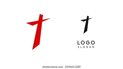 Simple brush pen letter iTn Asian typographic style. Logo monogram for food and beverage packaging, Asian cuisine, restaurants, graphic design studios, and branding agencies. Vector illustration.