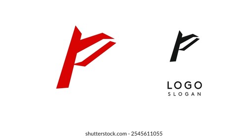 Simple brush pen letter P in Asian typographic style. Logo monogram for food and beverage packaging, Asian cuisine, restaurants, graphic design studios, and branding agencies. Vector illustration.