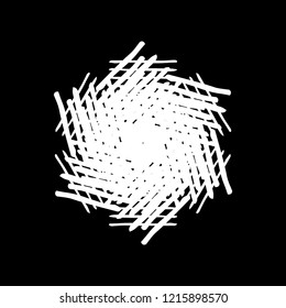 Simple brush stroke snowflake lace for your design. Single grunge isolated christmas artistic template. EPS10 vector.