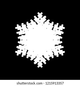 Simple brush stroke snowflake lace for your design. Single grunge isolated christmas artistic template. EPS10 vector.