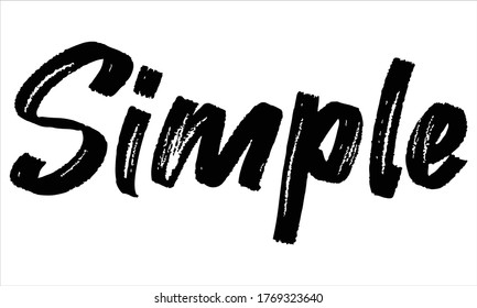 Simple Brush Typography Hand drawn writing Black Text on White Background