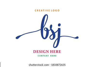 el sencillo logotipo de letras BSJ es fácil de entender, sencillo y autoritario