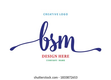 simple BSM lettering logo is easy to understand, simple and authoritative