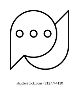 simple bubble chat icon with outline style