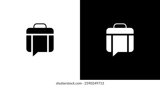 simple bubble office bag logo vector