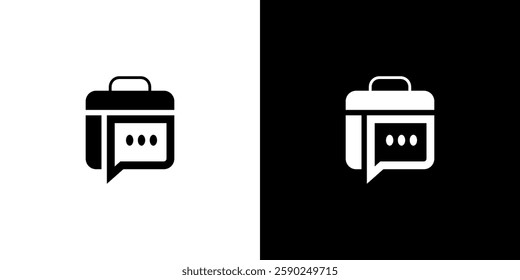 simple bubble office bag logo vector