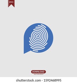 Simple bubble speech icon concept logo vector design