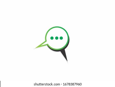 Simple bubble talk symbol logo with round concept
