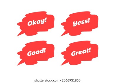 simple bubble text vector, short word cartoon bubble text