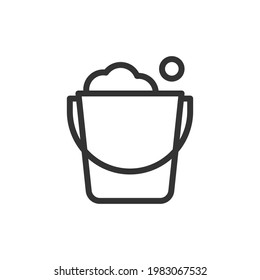 Einfaches Symbol für die Eimerlinie. Premium-Symbol im Strichstil. Design des Eimer-Symbols. Vektorgrafik.