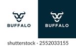 Simple buffalo head logo, the initial B logo for buffalo