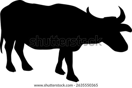 
Simple buffalo silhouette illustration material vector
