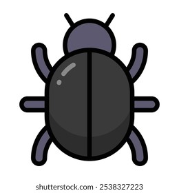 Simple Bug icono colorido. El ícono se puede utilizar para Sitios web, Plantillas impresas, Plantillas de presentación, ilustraciones, etc