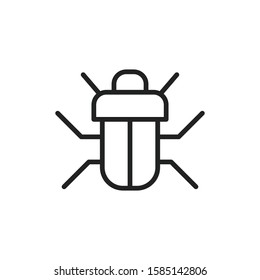 Simple bug line icon. Stroke pictogram. Vector illustration isolated on a white background. Premium quality symbol. Vector sign for mobile app and web sites.