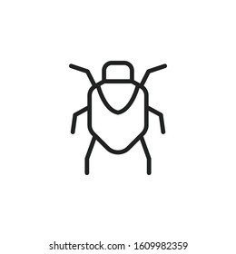 Simple bug line icon. Stroke pictogram. Vector illustration isolated on a white background. Premium quality symbol. Vector sign for mobile app and web sites.