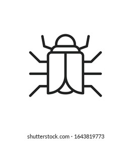 Simple bug line icon. Stroke pictogram. Vector illustration isolated on a white background. Premium quality symbol. Vector sign for mobile app and web sites.