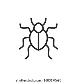 Simple bug line icon. Stroke pictogram. Vector illustration isolated on a white background. Premium quality symbol. Vector sign for mobile app and web sites.