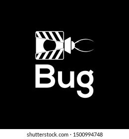 simple bug video camera vector logo