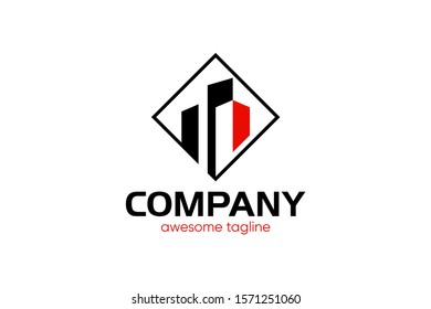simple building concept for logo design ready to use
