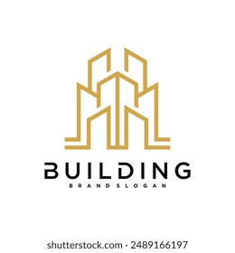 Simple building and construction logo design. Construction, apartment and architect symbols. Premium Vector