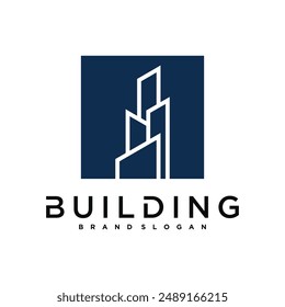 Simple building and construction logo design. Construction, apartment and architect symbols. Premium Vector