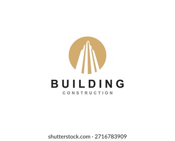 Logotipos de diseño y construcción de edificios simples. Símbolos para la construcción, apartamentos y arquitectos.