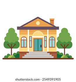 Ilustración de estilo plano de construcción simple de fondo blanco