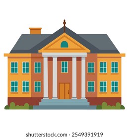 Simple Building Flat Style Illustration white background