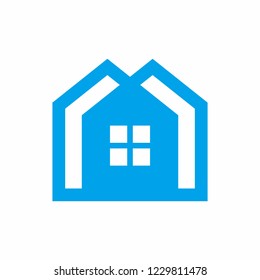 Simple Building House Shape Architecture Interior Construction Real Estate Business Company Stock Vector Logo Design Template