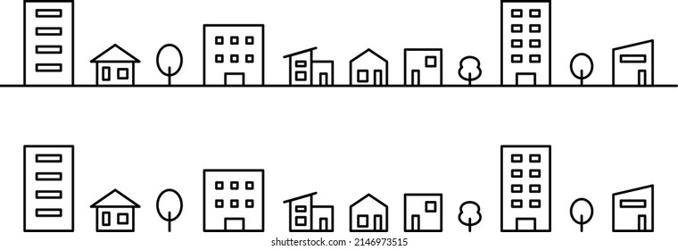Conjunto de iconos de construcción y vivienda simple (paisaje urbano)