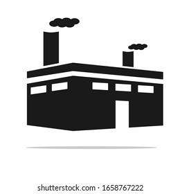 Simple Building Icon black and white 