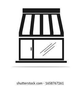 Simple Building Icon black and white 