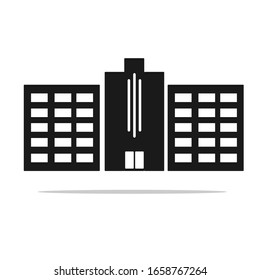 Simple Building Icon black and white 