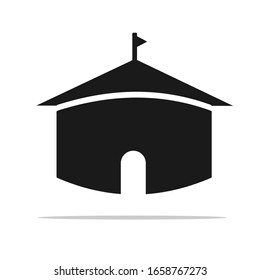 Simple Building Icon black and white 