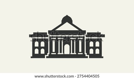 Simple building icon with columns