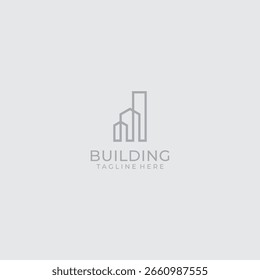Simple building icon logo design inspiration