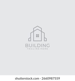 Simple building icon logo design inspiration
