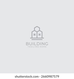 Simple building icon logo design inspiration