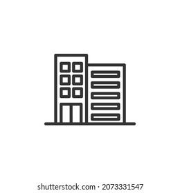 simple building icon on white background