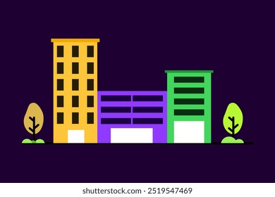 simple building illustration, minimal illustration