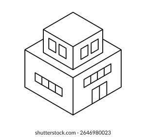 Vetor de ilustração isométrica de construção simples
