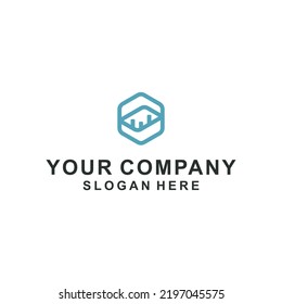 Simple and simple building line art logo