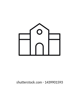Simple building line icon. Stroke pictogram. Vector illustration isolated on a white background. Premium quality symbols. Vector sign for mobile app and web sites.
