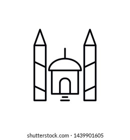Simple building line icon. Stroke pictogram. Vector illustration isolated on a white background. Premium quality symbols. Vector sign for mobile app and web sites.
