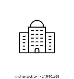 Simple building line icon. Stroke pictogram. Vector illustration isolated on a white background. Premium quality symbols. Vector sign for mobile app and web sites.
