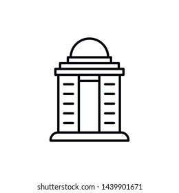 Simple building line icon. Stroke pictogram. Vector illustration isolated on a white background. Premium quality symbols. Vector sign for mobile app and web sites.
