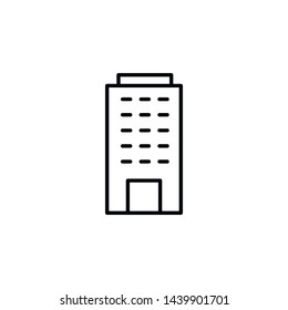 Simple building line icon. Stroke pictogram. Vector illustration isolated on a white background. Premium quality symbols. Vector sign for mobile app and web sites.
